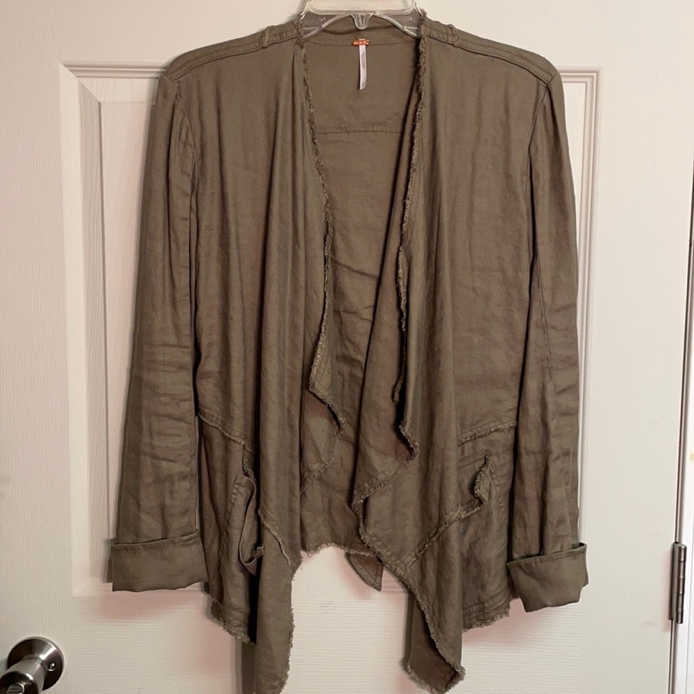 Free People linen draped jacket